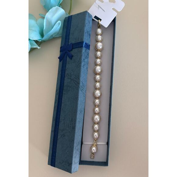 Women Bracelet Pearls 18k Gold Plated Waterproof Oro Laminado - Picture 2 of 7